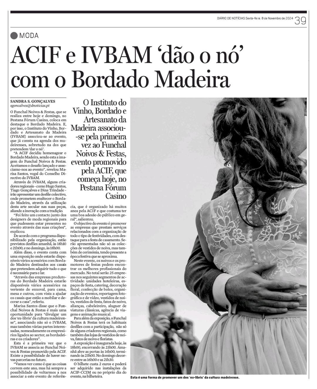 ACIF e IVBAM dão o nó com o Bordado Madeira