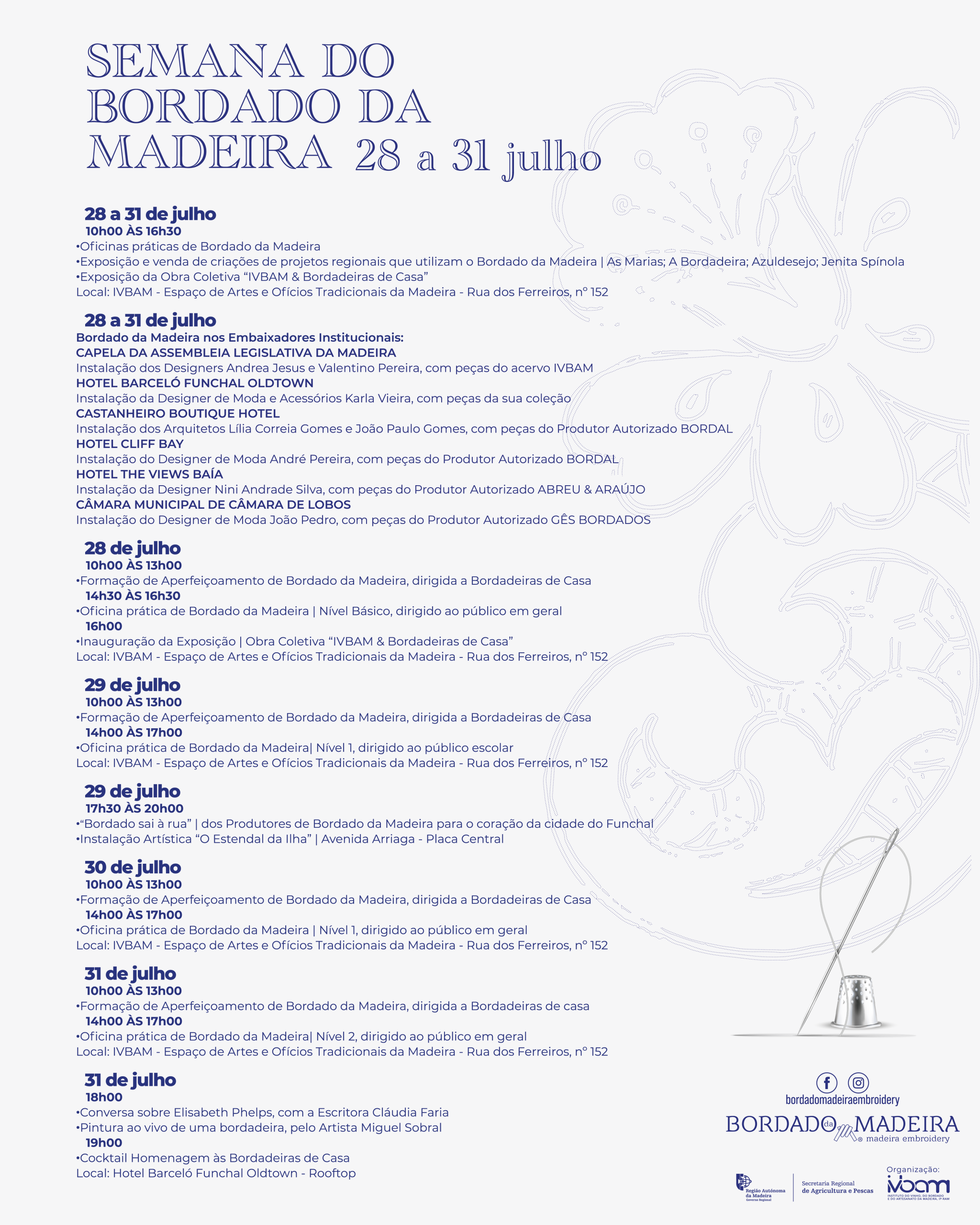 Semana do Bordado da Madeira - Programa