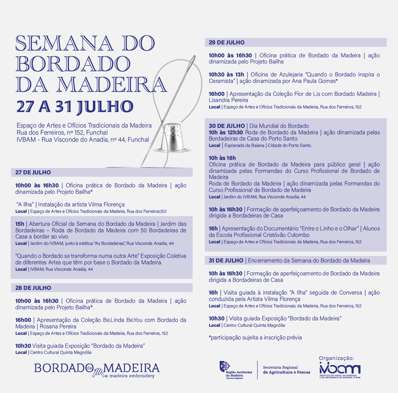 Semana do Bordado da Madeira celebra tradição, criatividade e a cultura