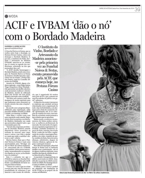 ACIF e IVBAM dão o nó com o Bordado Madeira