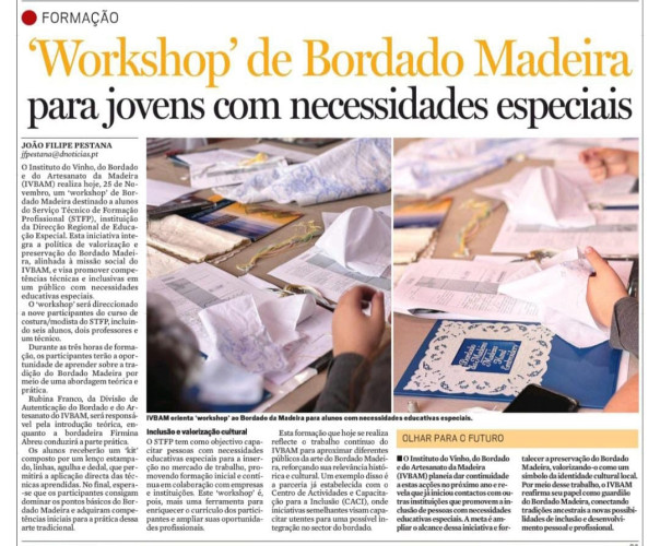 Workshop de Bordado Madeira para jovens com necessidades especiais