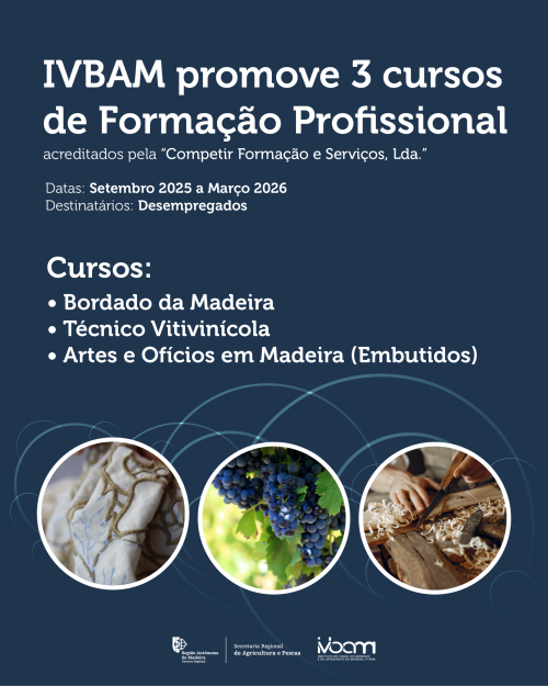 IVBAM promove 3 cursos de Formação Profissional