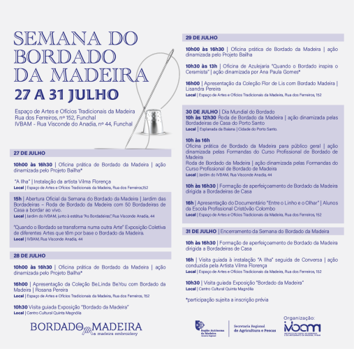Semana do Bordado da Madeira celebra tradição, criatividade e a cultura
